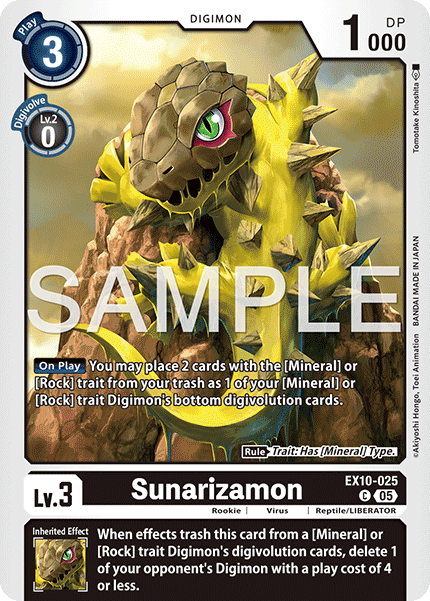 (025) Digimon TCG Sinister Order Single: Sunarizamon (EX10-025) (V.1) Common