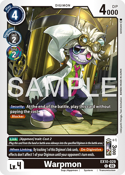 (029) Digimon TCG Sinister Order Single: Warpmon (EX10-029) (V.1) Common