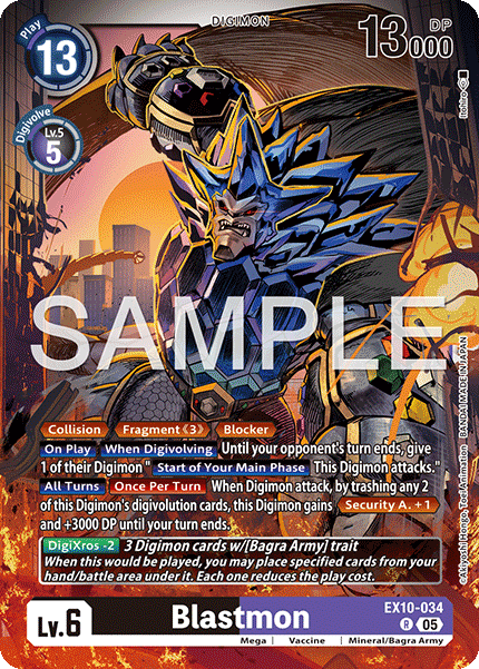 (034) Digimon TCG Sinister Order Single: Blastmon (EX10-034) Rare
