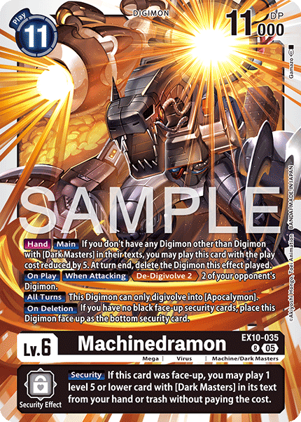 (035) Digimon TCG Sinister Order Single: Machinedramon (EX10-035) (V.1) Rare