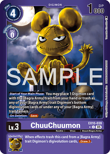 (039) Digimon TCG Sinister Order Single: ChuuChuumon (EX10-039) (V.2) Alternative Art