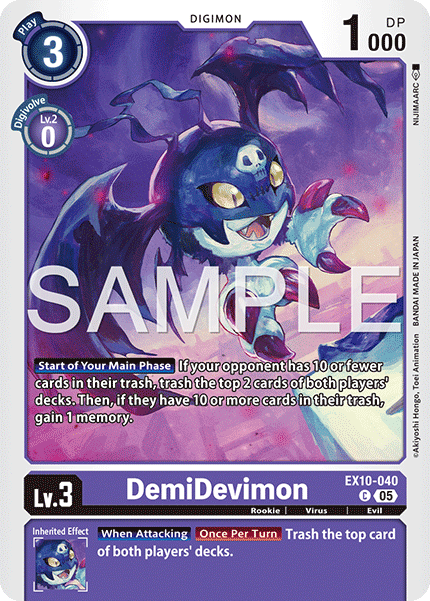 (040) Digimon TCG Sinister Order Single: DemiDevimon (EX10-040) (V.1) Common