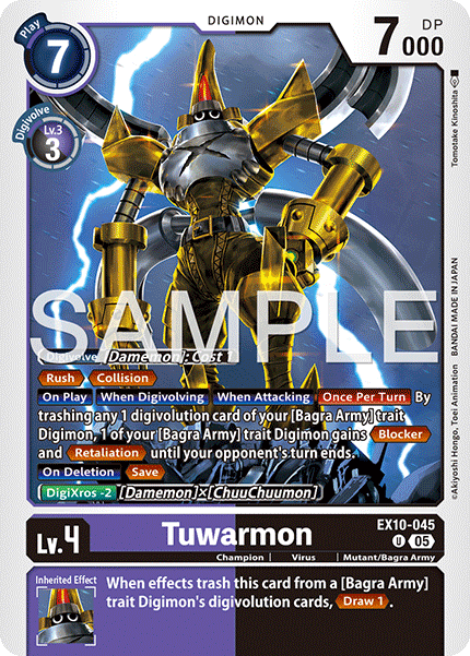 (045) Digimon TCG Sinister Order Single: Tuwarmon (EX10-045) (V.1) Uncommon