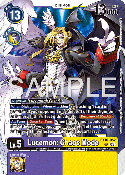 (052) Digimon TCG Sinister Order Single: Lucemon: Chaos Mode (EX10-052) Rare