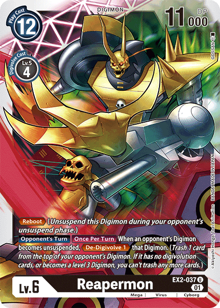 (037) Digimon TCG Digital Hazard Single: Reapermon (EX2-037) Uncommon