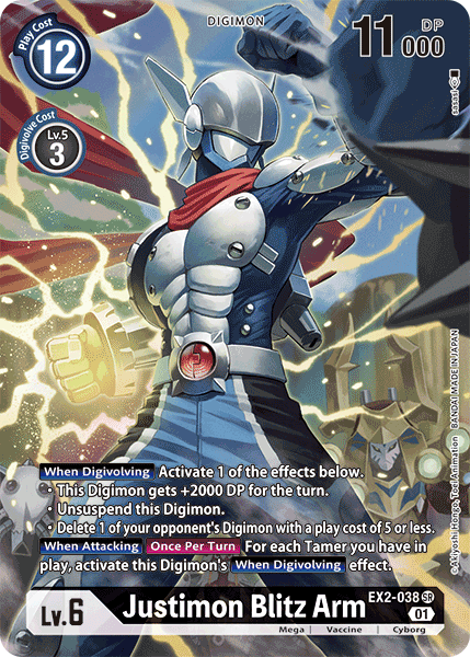(038) Digimon TCG Digital Hazard Single: Justimon Blitz Arm (EX2-038) (V.2) Alternative Art