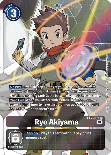 (062) Digimon TCG Digital Hazard Single: Ryo Akiyama (EX2-062) (V.2) Alternative Art