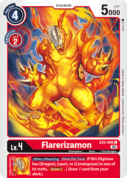 (006) Digimon TCG Draconic Roar Single: Flarerizamon (EX3-006) Common
