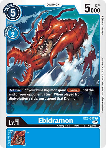 (017) Digimon TCG Draconic Roar Single: Ebidramon (EX3-017) Common