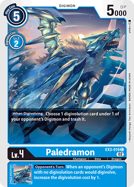 (019) Digimon TCG Draconic Roar Single: Paledramon (EX3-019) Common