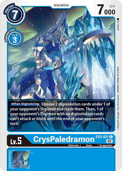 (021) Digimon TCG Draconic Roar Single: CrysPaledramon (EX3-021) Common