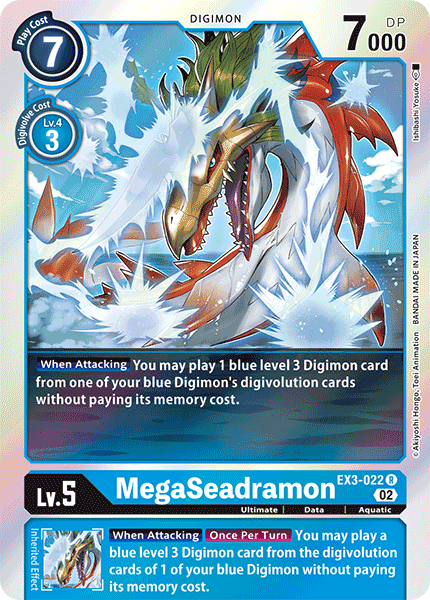 (022) Digimon TCG Draconic Roar Single: MegaSeadramon (EX3-022) Rare