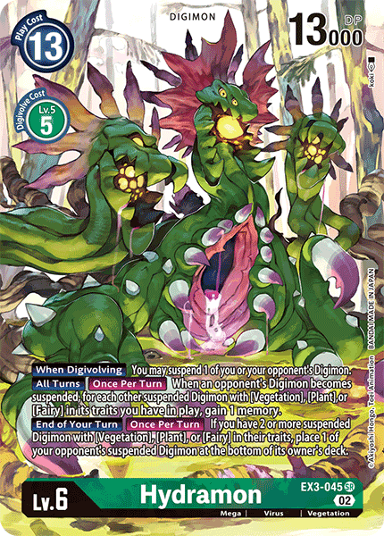 (045) Digimon TCG Draconic Roar Single: Hydramon (EX3-045) (V.2) Alternative Art