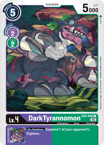 (059) Digimon TCG Draconic Roar Single: DarkTyrannomon (EX3-059) Common