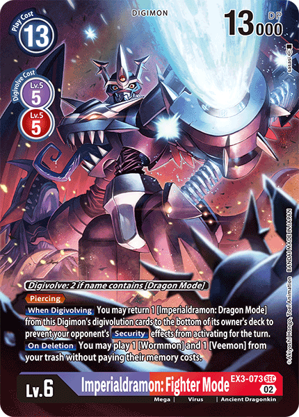 (073) Digimon TCG Draconic Roar Single: Imperialdramon: Fighter Mode (EX3-073) (V.2) Alternative Art
