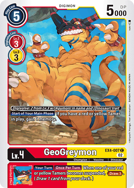 (007) Digimon TCG Alternative Being Single: GeoGreymon (EX4-007) Common