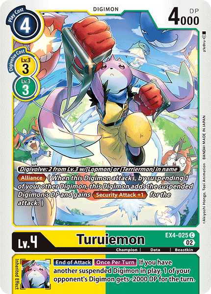 (025) Digimon TCG Alternative Being Single: Turuiemon (EX4-025) Common