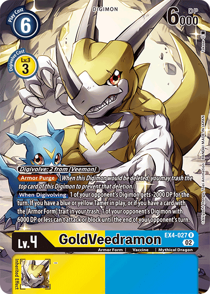 (027) Digimon TCG Alternative Being Single: GoldVeedramon (EX4-027) (V.2) Alternative Art