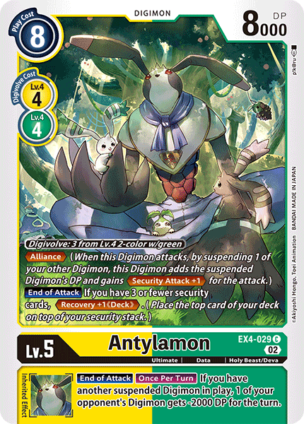 (029) Digimon TCG Alternative Being Single: Antylamon (EX4-029) Common
