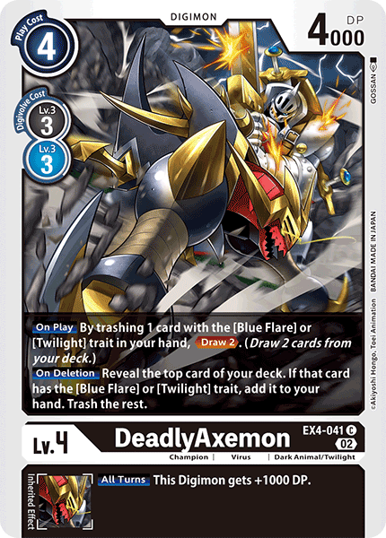 (041) Digimon TCG Alternative Being Single: DeadlyAxemon (EX4-041) Common