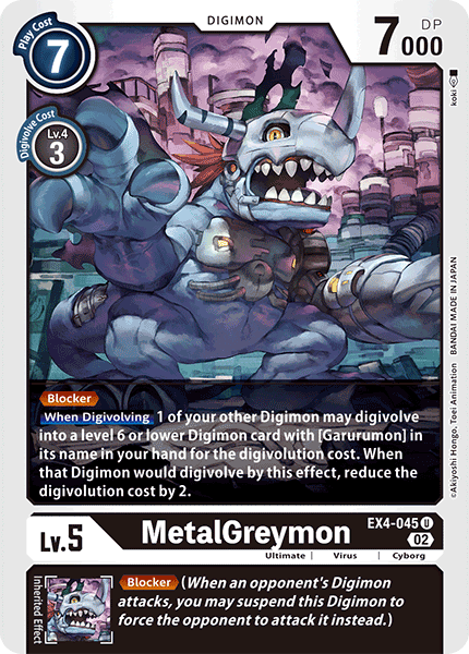 (045) Digimon TCG Alternative Being Single: MetalGreymon (EX4-045) Uncommon