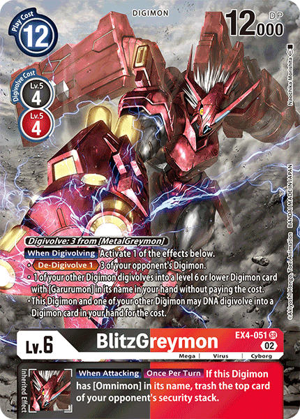 (051) Digimon TCG Alternative Being Single: BlitzGreymon (EX4-051) (V.2) Alternative Art