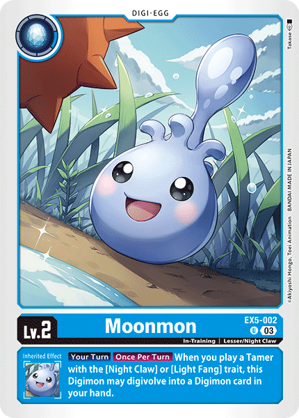 (002) Digimon TCG Animal Colosseum Single: Moonmon (EX5-002) (V.1) Uncommon