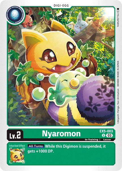 (003) Digimon TCG Animal Colosseum Single: Nyaromon (EX5-003) (V.1) Uncommon