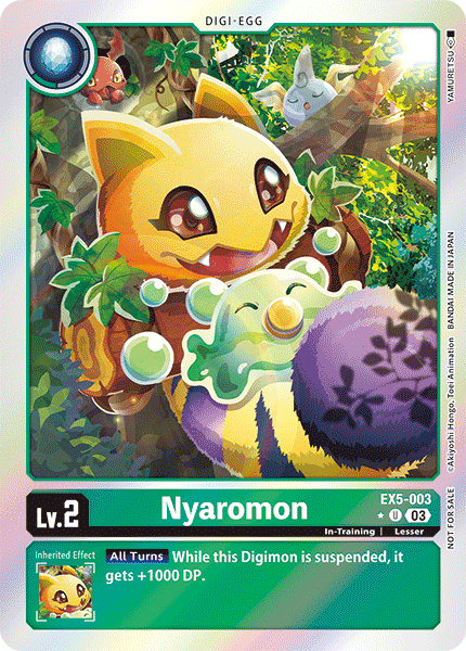 (003) Digimon TCG Animal Colosseum Single: Nyaromon (EX5-003) (V.2) Uncommon