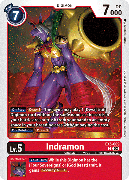 (009) Digimon TCG Animal Colosseum Single: Indramon (EX5-009) Common