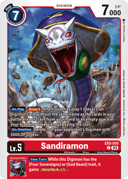 (010) Digimon TCG Animal Colosseum Single: Sandiramon (EX5-010) Common