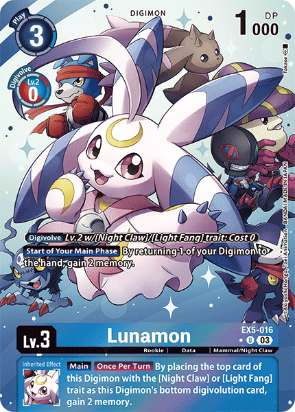 (016) Digimon TCG Animal Colosseum Single: Lunamon (EX5-016) (V.2) Alternative Art