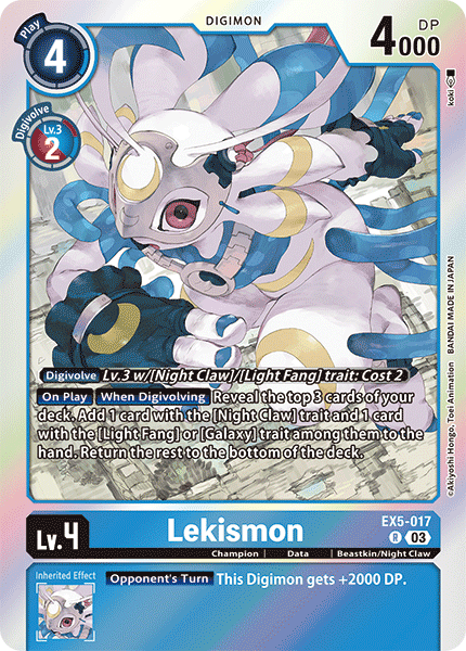 (017) Digimon TCG Animal Colosseum Single: Lekismon (EX5-017) Rare