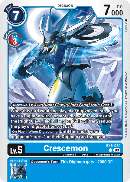 (020) Digimon TCG Animal Colosseum Single: Crescemon (EX5-020) Uncommon