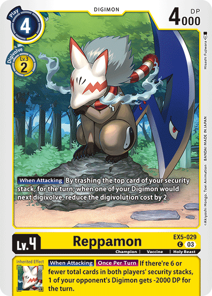 (029) Digimon TCG Animal Colosseum Single: Reppamon (EX5-029) Common