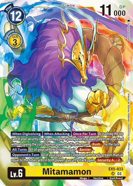 (033) Digimon TCG Animal Colosseum Single: Mitamamon (EX5-033) (V.1) Super Rare