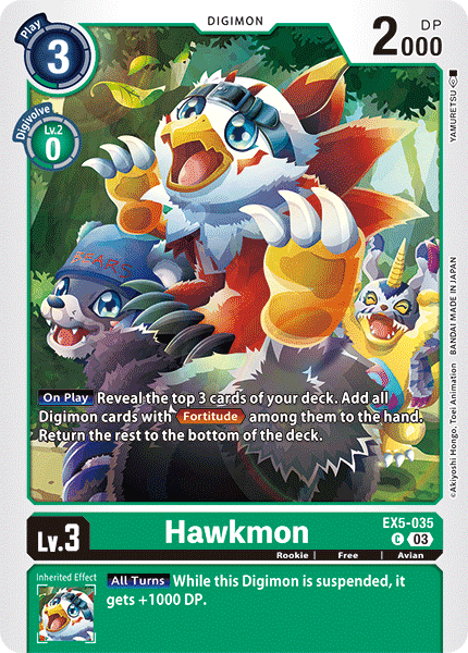 (035) Digimon TCG Animal Colosseum Single: Hawkmon (EX5-035) Common