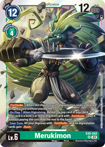 (042) Digimon TCG Animal Colosseum Single: Merukimon (EX5-042) (V.1) Super Rare
