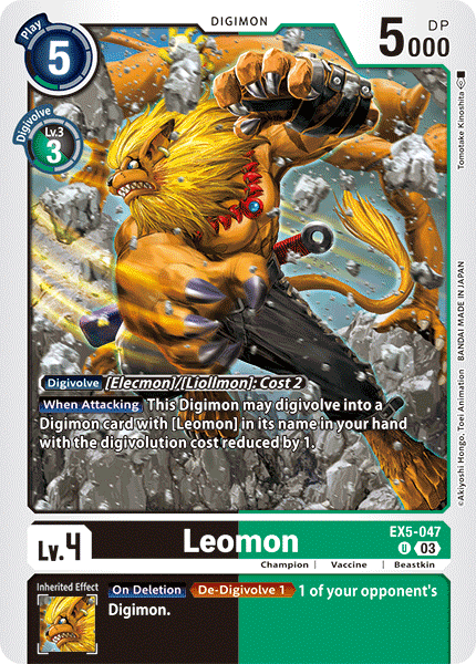 (047) Digimon TCG Animal Colosseum Single: Leomon (EX5-047) Uncommon
