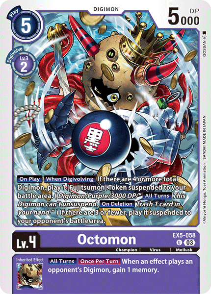 (058) Digimon TCG Animal Colosseum Single: Octomon (EX5-058) Uncommon