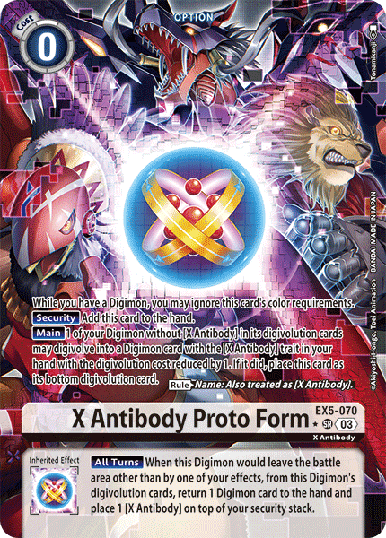 (070) Digimon TCG Animal Colosseum Single: X Antibody Proto Form (EX5-070) (V.2) Alternative Art