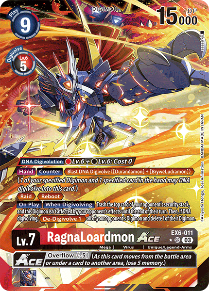 (011) Digimon TCG Infernal Ascension Single: RagnaLoardmon Ace (EX6-011) (V.2) Alternative Art