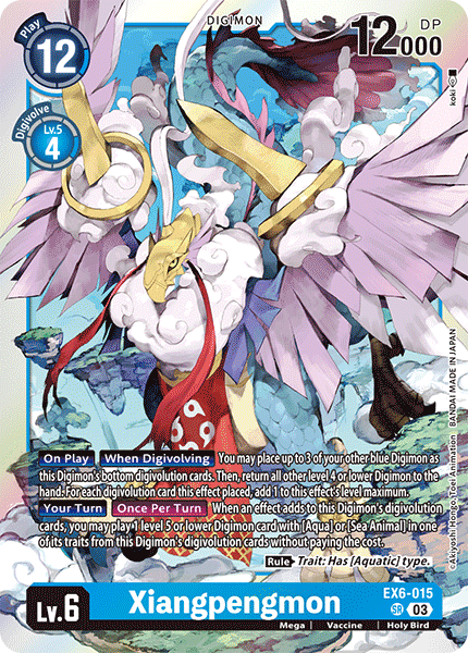 (015) Digimon TCG Infernal Ascension Single: Xiangpengmon (EX6-015) (V.1) Super Rare