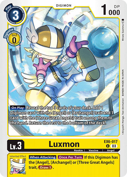 (017) Digimon TCG Infernal Ascension Single: Luxmon (EX6-017) Uncommon