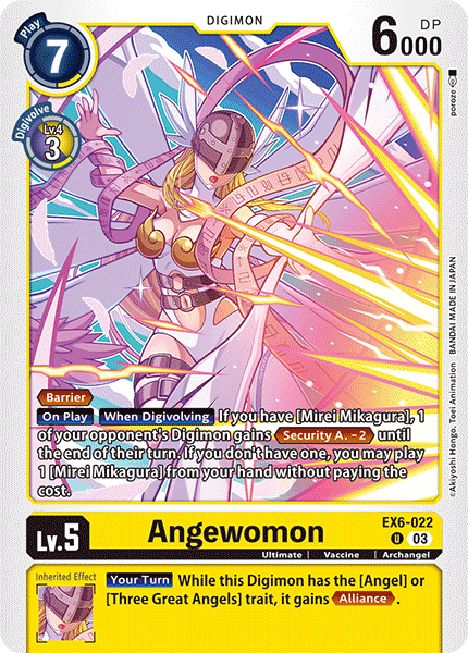 (022) Digimon TCG Infernal Ascension Single: Angewomon (EX6-022) Uncommon