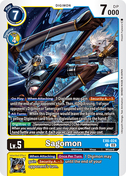 (024) Digimon TCG Infernal Ascension Single: Sagomon (EX6-024) Common