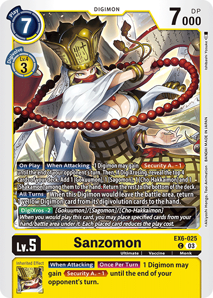 (025) Digimon TCG Infernal Ascension Single: Sanzomon (EX6-025) Common