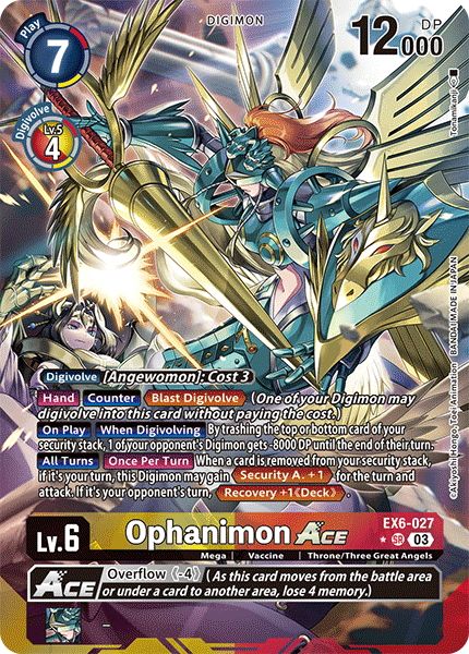 (027) Digimon TCG Infernal Ascension Single: Ophanimon Ace (EX6-027) (V.2) Alternative Art