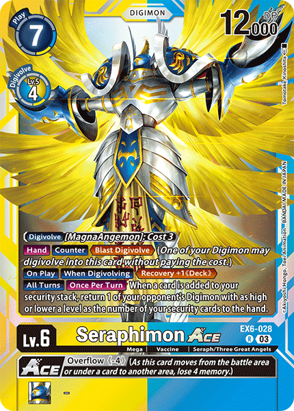 (028) Digimon TCG Infernal Ascension Single: Seraphimon Ace (EX6-028) (V.1) Rare