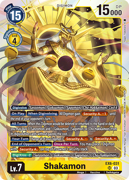 (031) Digimon TCG Infernal Ascension Single: Shakamon (EX6-031) (V.1) Super Rare